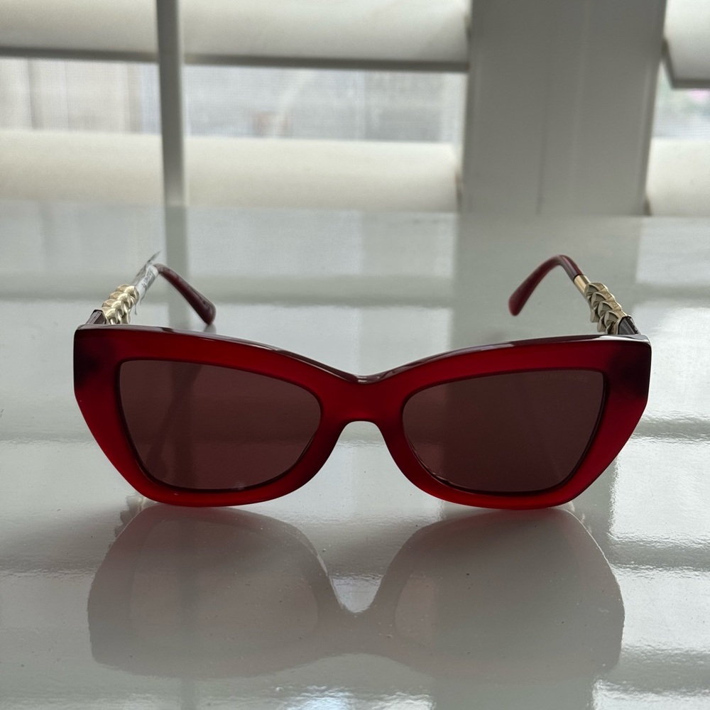 Michael Kors burgundy Cat-Eye Chain Accent Sunglasses - Picture 2 of 14